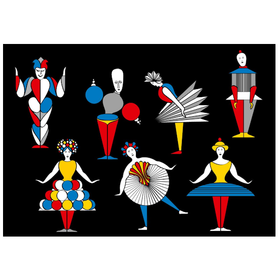 Wackelkarte, Triadisches Ballett (Oskar Schlemmer)